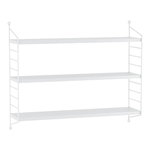 Set di 2 Scaffali da Parete Strängnäs a 3 Ripiani Regolabili  50 x 60 x 15 cm Acciaio Bianco [en.casa]