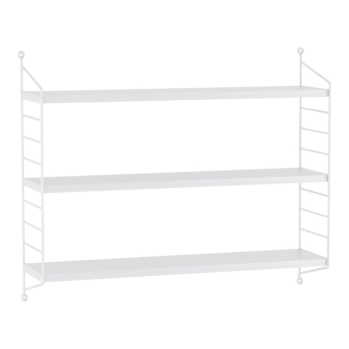 Set di 2 Scaffali da Parete Strängnäs a 3 Ripiani Regolabili  50 x 60 x 15 cm Acciaio Bianco [en.casa]