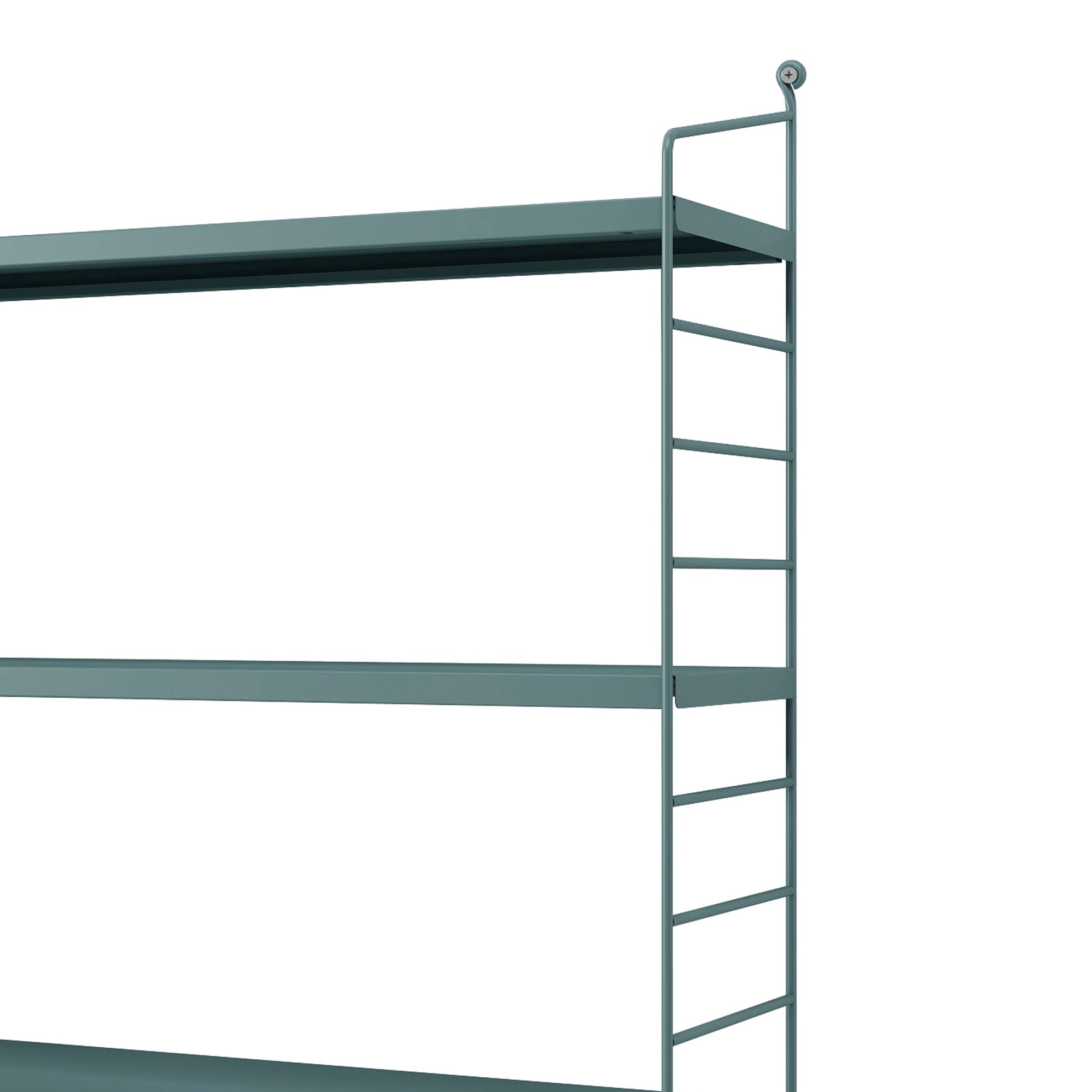 Scaffale da Parete Strängnäs a 3 Ripiani Regolabili 50 x 60 x 15 cm Acciaio Blu Grigiastro [en.casa]