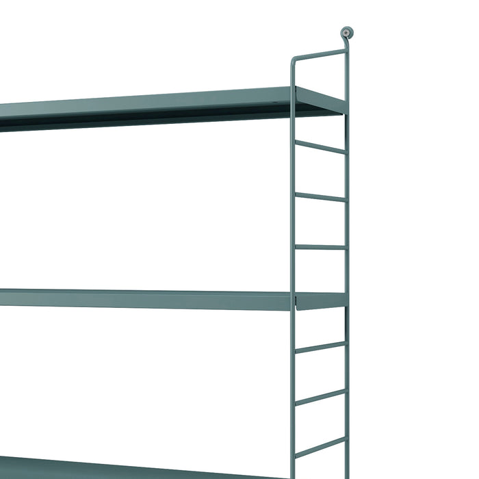 Scaffale da Parete Strängnäs a 3 Ripiani Regolabili 50 x 60 x 15 cm Acciaio Blu Grigiastro [en.casa]