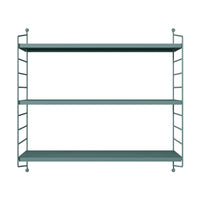 Set di 4 Scaffali da Parete Strängnäs a 3 Ripiani Regolabili  50 x 60 x 15 cm Acciaio Blu Grigiastro [en.casa]