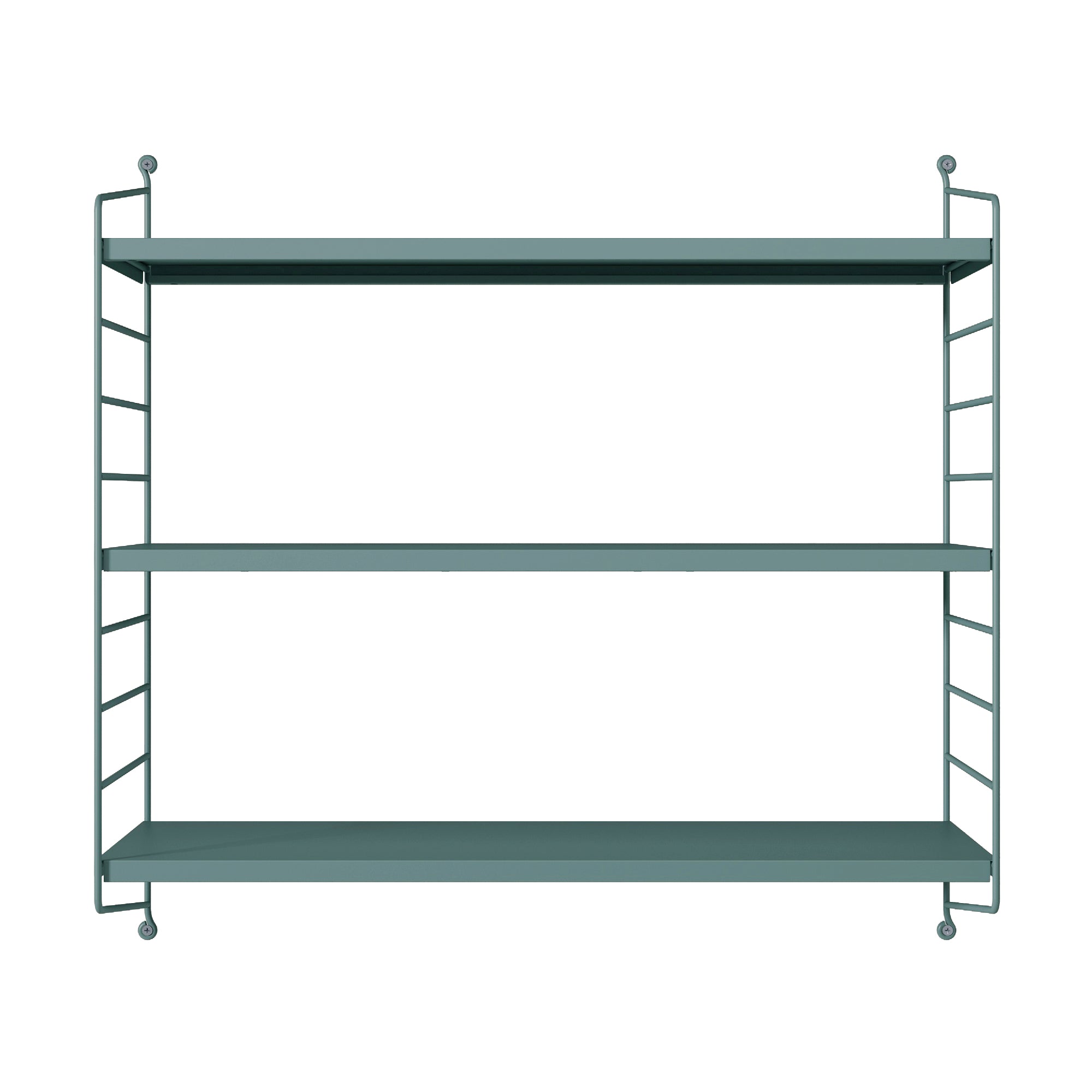 Set di 3 Scaffali da Parete Strängnäs a 3 Ripiani Regolabili  50 x 60 x 15 cm Acciaio Blu Grigiastro [en.casa]