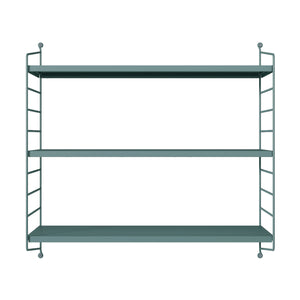 Set di 3 Scaffali da Parete Strängnäs a 3 Ripiani Regolabili  50 x 60 x 15 cm Acciaio Blu Grigiastro [en.casa]