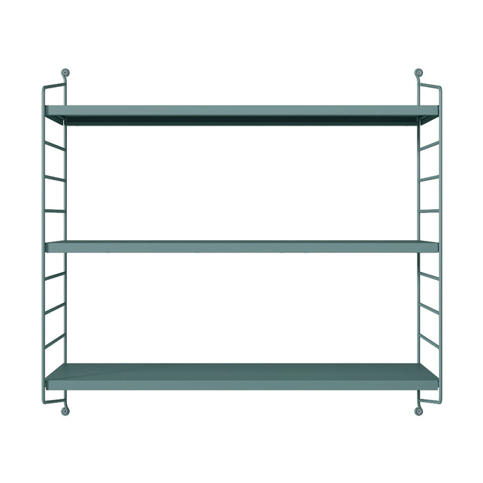 Set di 3 Scaffali da Parete Strängnäs a 3 Ripiani Regolabili  50 x 60 x 15 cm Acciaio Blu Grigiastro [en.casa]
