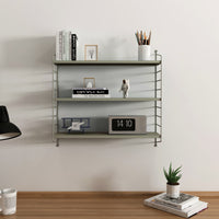 Set di 4 Scaffali da Parete Strängnäs a 3 Ripiani Regolabili  50 x 60 x 15 cm Acciaio color Cammello [en.casa]