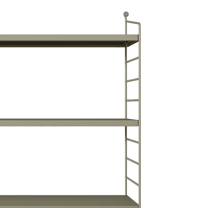 Set di 4 Scaffali da Parete Strängnäs a 3 Ripiani Regolabili  50 x 60 x 15 cm Acciaio color Cammello [en.casa]
