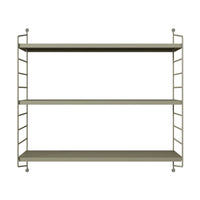 Set di 4 Scaffali da Parete Strängnäs a 3 Ripiani Regolabili  50 x 60 x 15 cm Acciaio color Cammello [en.casa]