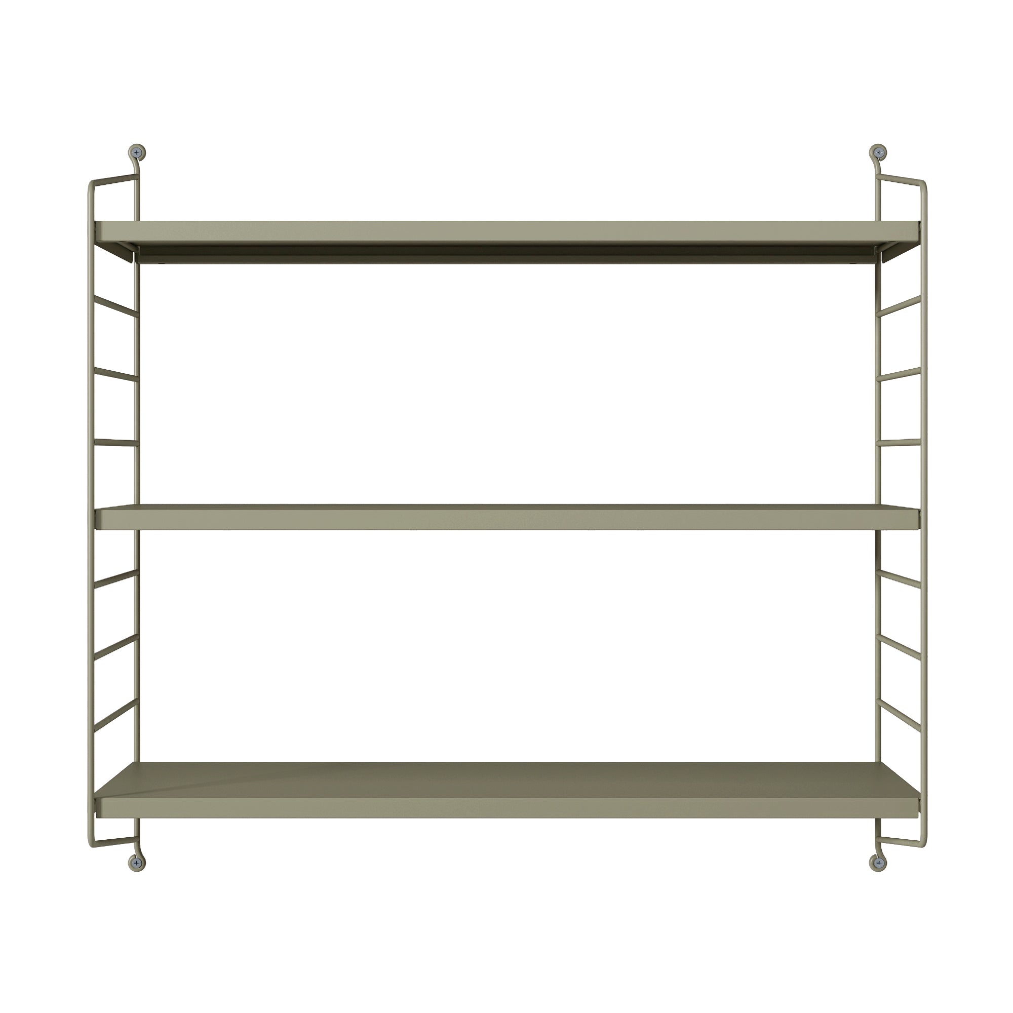 Set di 4 Scaffali da Parete Strängnäs a 3 Ripiani Regolabili  50 x 60 x 15 cm Acciaio color Cammello [en.casa]