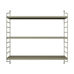 Set di 4 Scaffali da Parete Strängnäs a 3 Ripiani Regolabili  50 x 60 x 15 cm Acciaio color Cammello [en.casa]