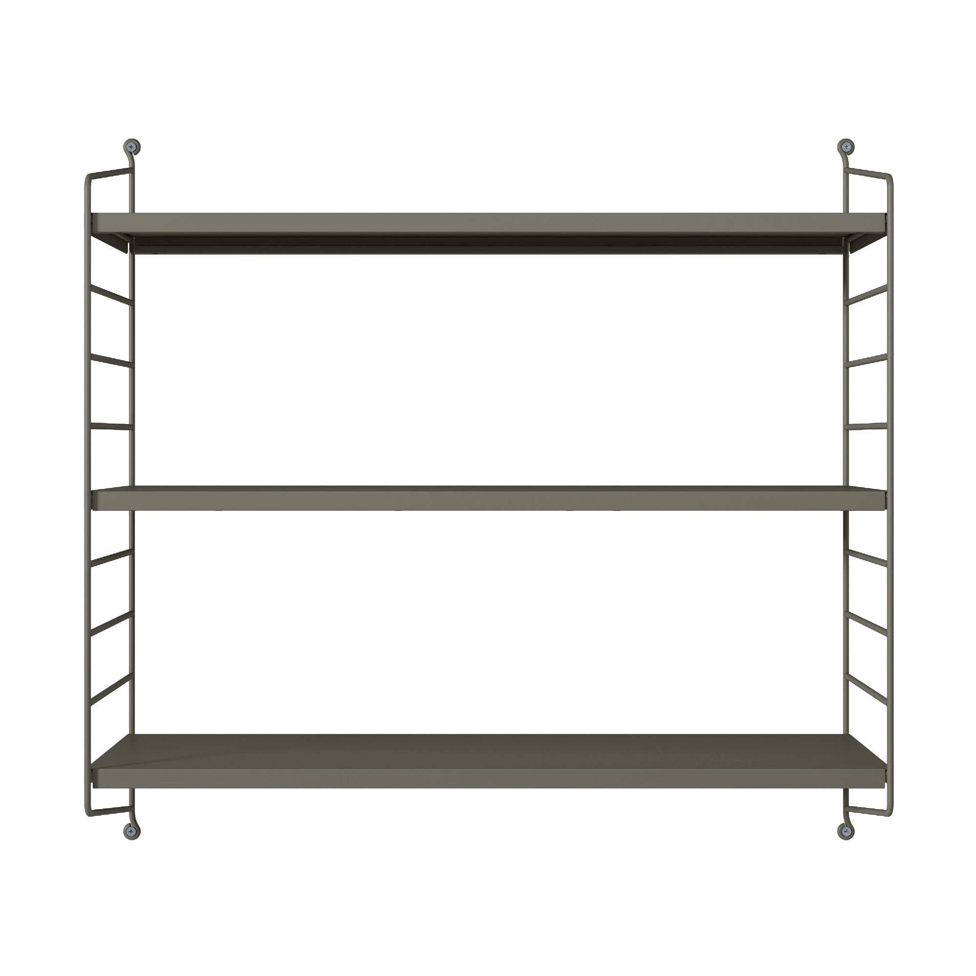 Scaffale da Parete Strängnäs a 3 Ripiani Regolabili 50 x 60 x 15 cm Acciaio Grigio Antracite [en.casa]