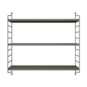 Scaffale da Parete Strängnäs a 3 Ripiani Regolabili 50 x 60 x 15 cm Acciaio Grigio Antracite [en.casa]