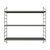 Set di 2 Scaffali da Parete Strängnäs a 3 Ripiani Regolabili  50 x 60 x 15 cm Acciaio Antracite [en.casa]