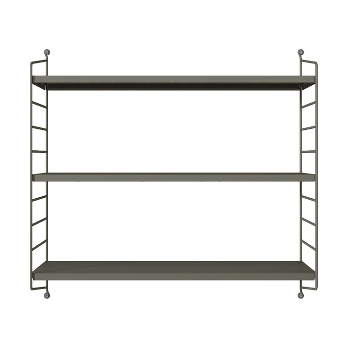 Set di 2 Scaffali da Parete Strängnäs a 3 Ripiani Regolabili  50 x 60 x 15 cm Acciaio Antracite [en.casa]