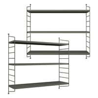 Set di 2 Scaffali da Parete Strängnäs a 3 Ripiani Regolabili  50 x 60 x 15 cm Acciaio Antracite [en.casa]
