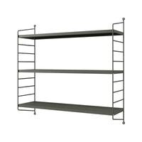Set di 2 Scaffali da Parete Strängnäs a 3 Ripiani Regolabili  50 x 60 x 15 cm Acciaio Antracite [en.casa]