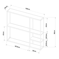 Scaffale da Parete Jämijärvi in Acciaio con Scomparti Aperti 90 x 100 x 18 cm Nero, opaco [en.casa]