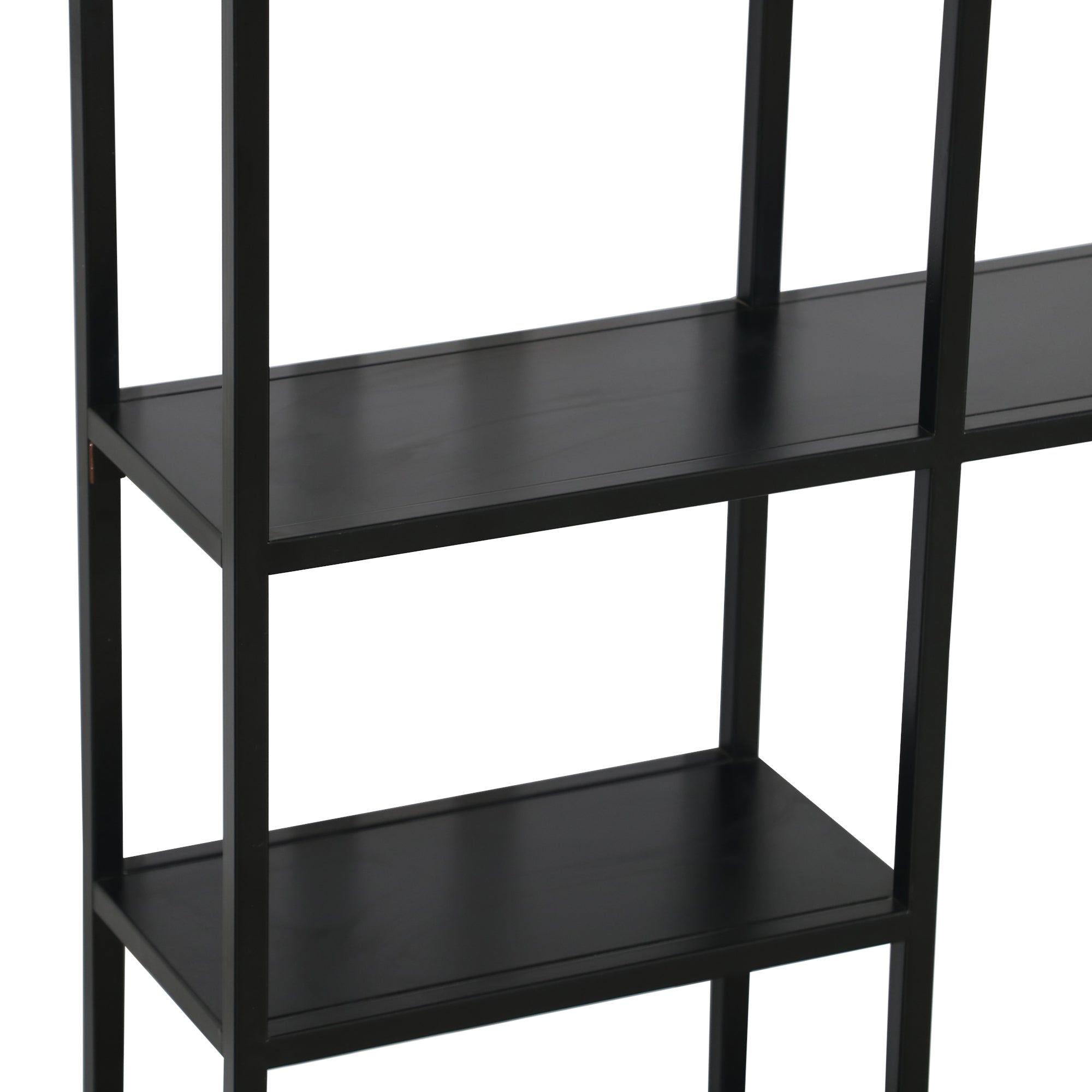 Scaffale da Parete Jämijärvi in Acciaio con Scomparti Aperti 90 x 100 x 18 cm Nero, opaco [en.casa]