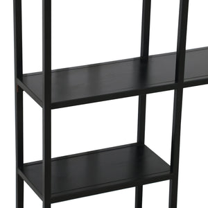 Scaffale da Parete Jämijärvi in Acciaio con Scomparti Aperti 90 x 100 x 18 cm Nero, opaco [en.casa]