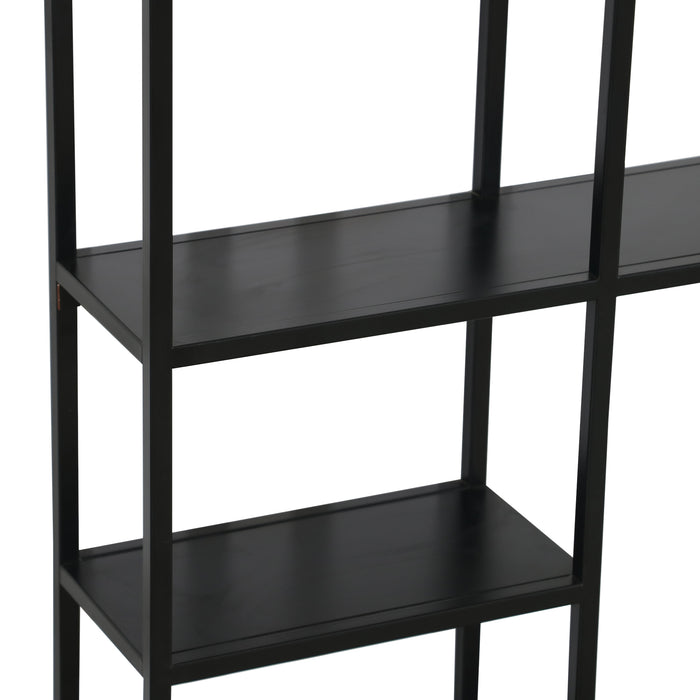 Scaffale da Parete Jämijärvi in Acciaio con Scomparti Aperti 90 x 100 x 18 cm Nero, opaco [en.casa]