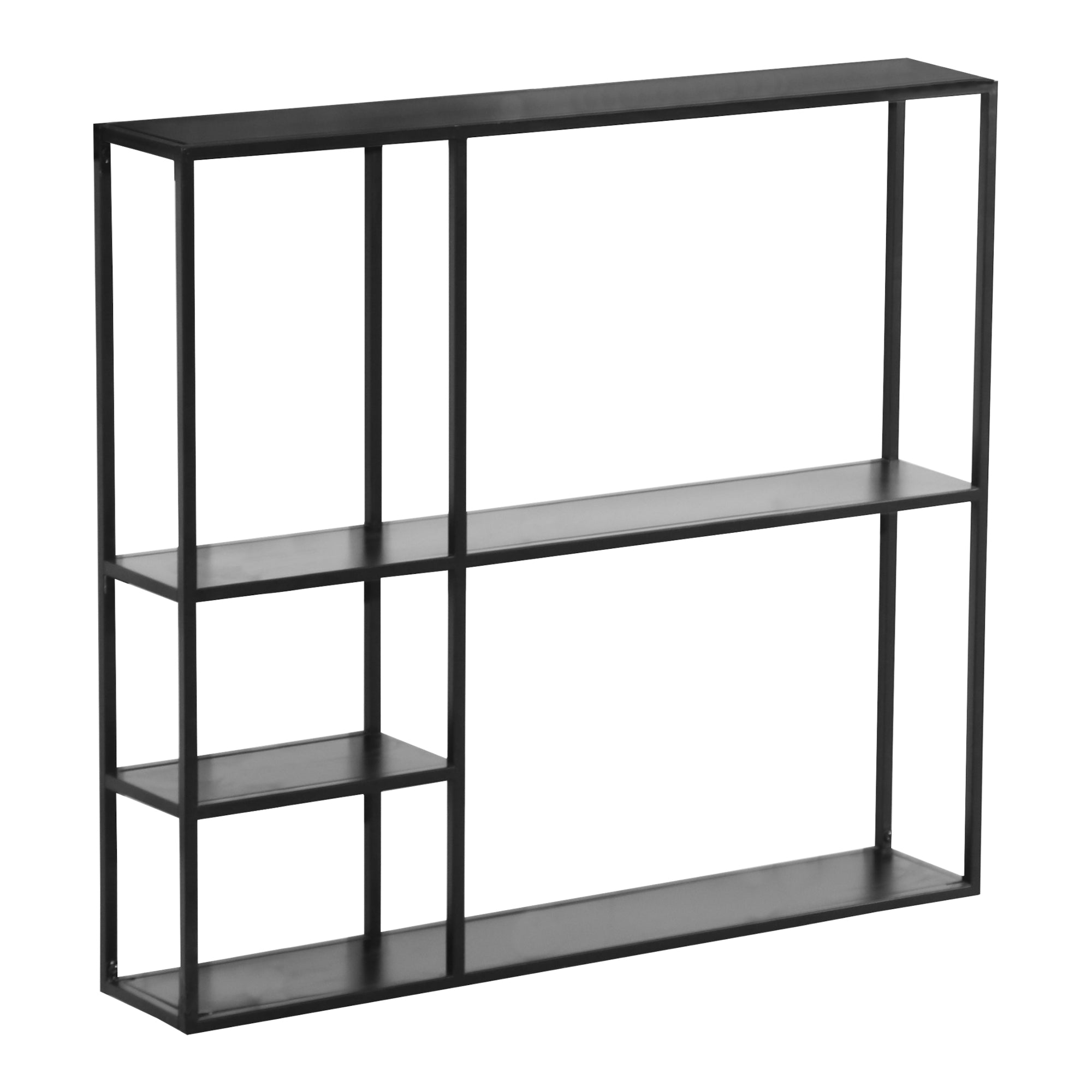 Scaffale da Parete Jämijärvi in Acciaio con Scomparti Aperti 90 x 100 x 18 cm Nero, opaco [en.casa]