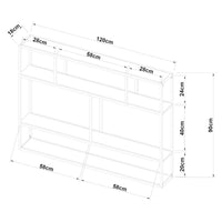 Scaffale da Parete Jämijärvi in Acciaio con Scomparti Aperti 90 x 120 x 18 cm Nero, opaco [en.casa]