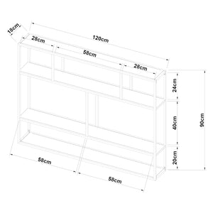 Scaffale da Parete Jämijärvi in Acciaio con Scomparti Aperti 90 x 120 x 18 cm Nero, opaco [en.casa]