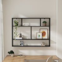 Scaffale da Parete Jämijärvi in Acciaio con Scomparti Aperti 90 x 120 x 18 cm Nero, opaco [en.casa]