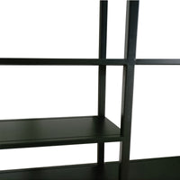 Scaffale da Parete Jämijärvi in Acciaio con Scomparti Aperti 180 x 80 x 18 cm Nero, opaco [en.casa]