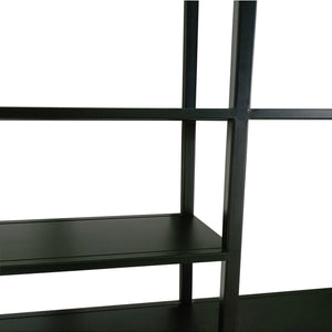 Scaffale da Parete Jämijärvi in Acciaio con Scomparti Aperti 180 x 80 x 18 cm Nero, opaco [en.casa]