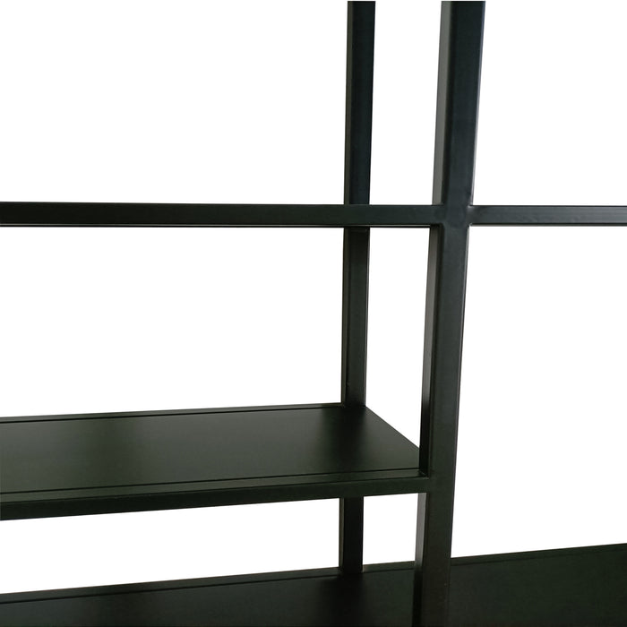 Scaffale da Parete Jämijärvi in Acciaio con Scomparti Aperti 180 x 80 x 18 cm Nero, opaco [en.casa]