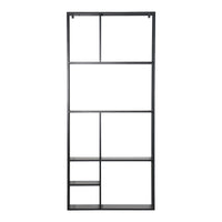 Scaffale da Parete Jämijärvi in Acciaio con Scomparti Aperti 180 x 80 x 18 cm Nero, opaco [en.casa]