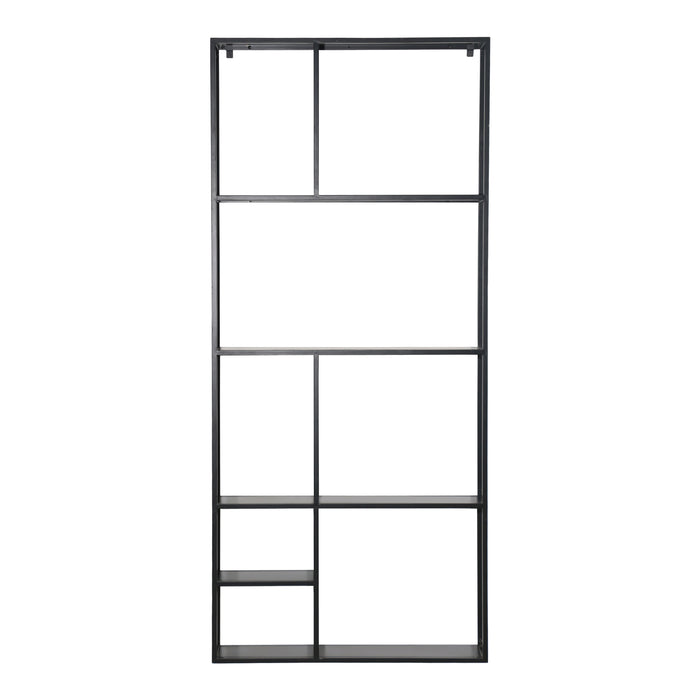 Scaffale da Parete Jämijärvi in Acciaio con Scomparti Aperti 180 x 80 x 18 cm Nero, opaco [en.casa]