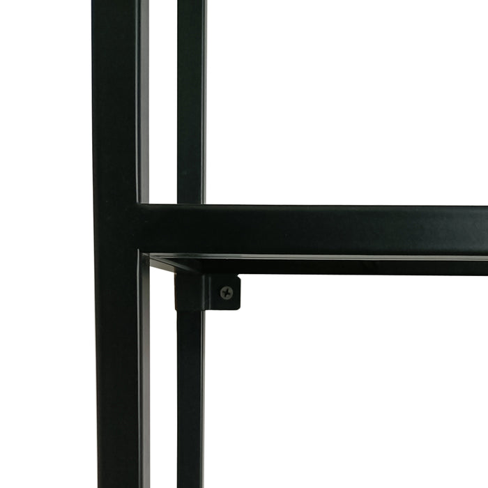 Scaffale da Parete Jämijärvi in Acciaio con Scomparti Aperti 140 x 60 x 18 cm Nero, opaco [en.casa]