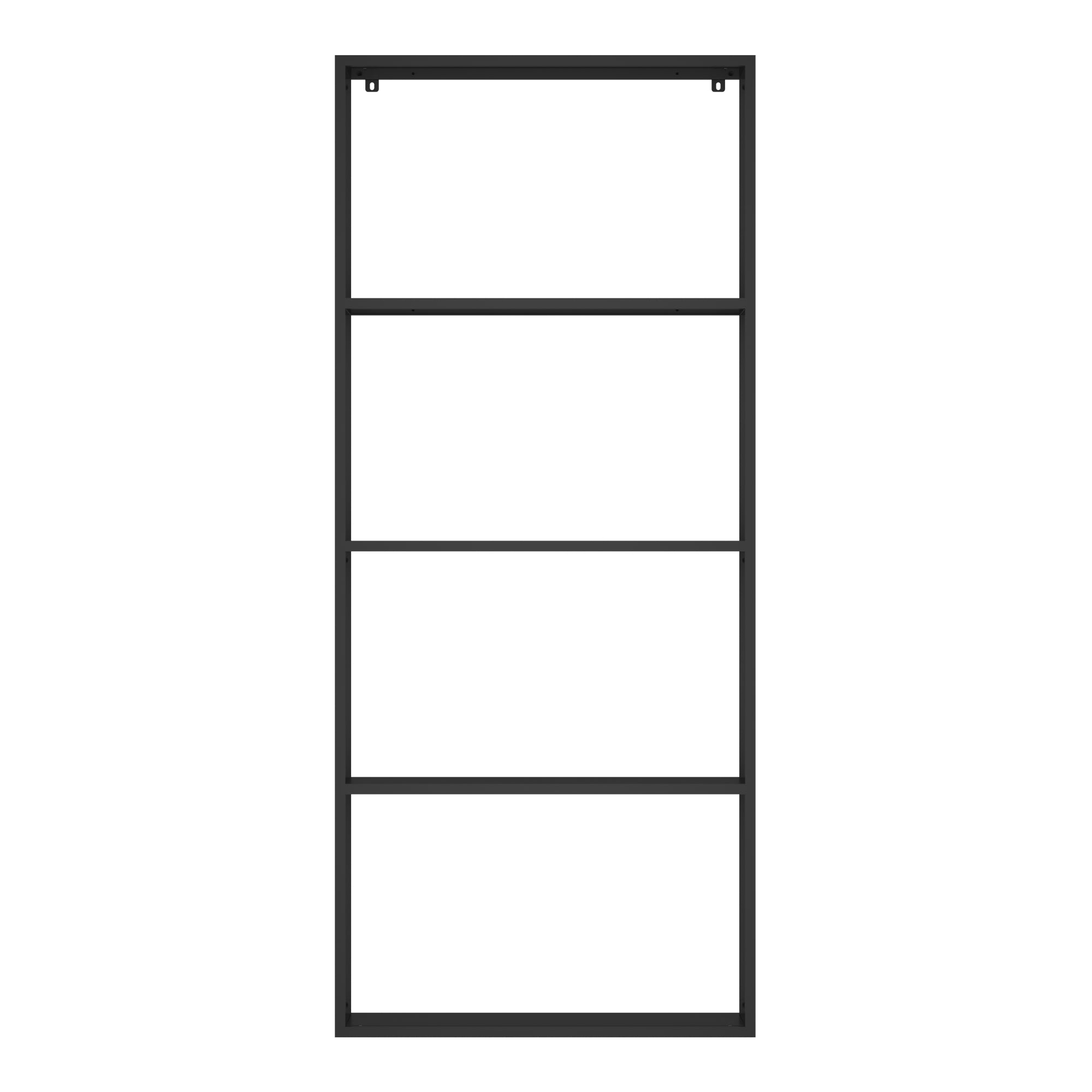 Scaffale da Parete Jämijärvi in Acciaio con Scomparti Aperti 140 x 60 x 18 cm Nero, opaco [en.casa]