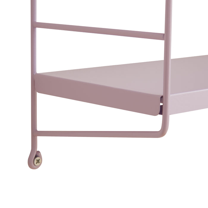 Set di 2 Scaffali da Parete Strängnäs a 3 Ripiani Regolabili  50 x 60 x 15 cm Acciaio Lilla [en.casa]