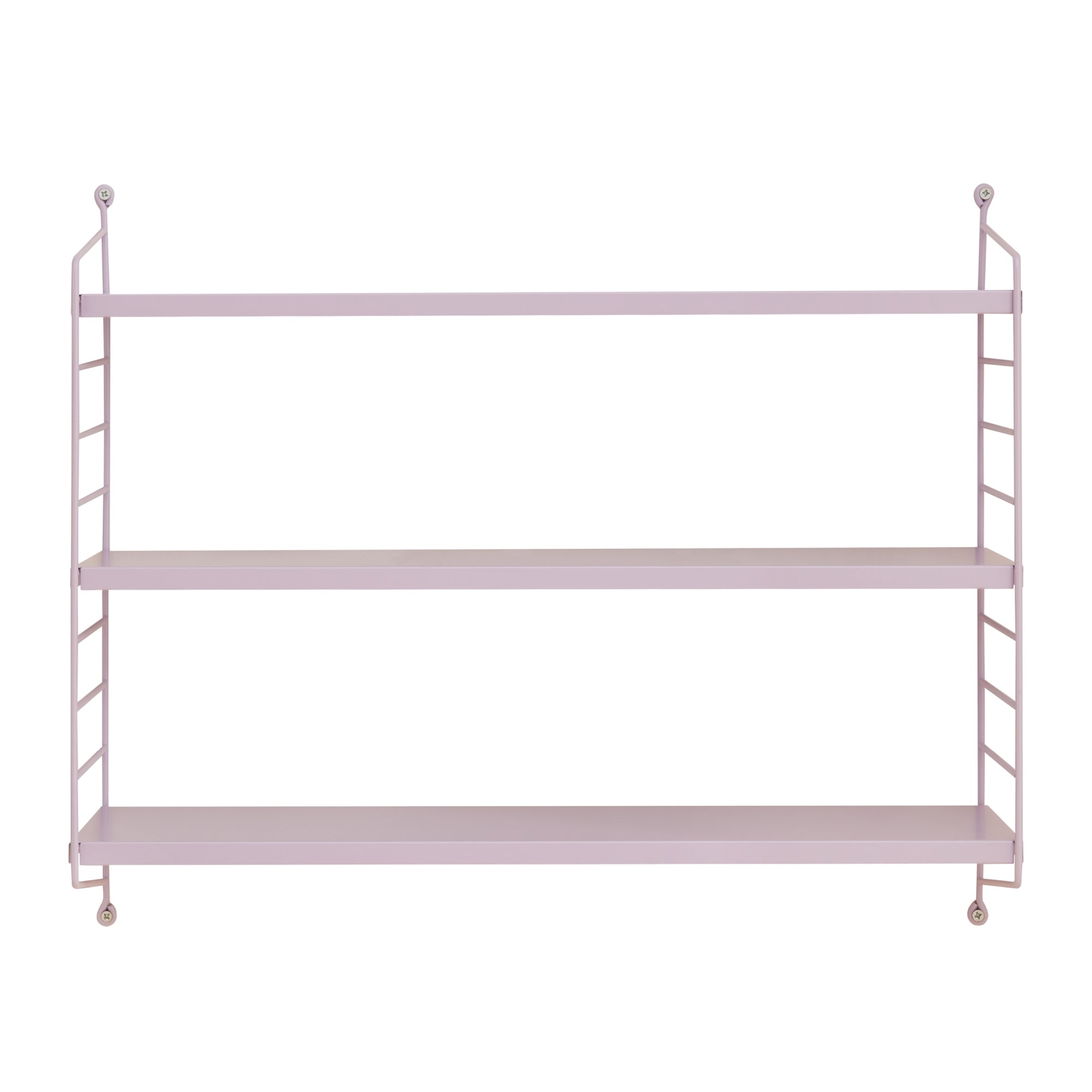 Scaffale da Parete Strängnäs a 3 Ripiani Regolabili 50 x 60 x 15 cm Acciaio Lilla [en.casa]