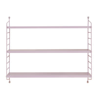 Scaffale da Parete Strängnäs a 3 Ripiani Regolabili 50 x 60 x 15 cm Acciaio Lilla [en.casa]
