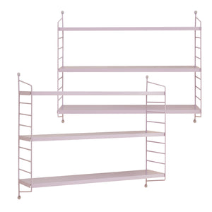 Set di 2 Scaffali da Parete Strängnäs a 3 Ripiani Regolabili  50 x 60 x 15 cm Acciaio Lilla [en.casa]