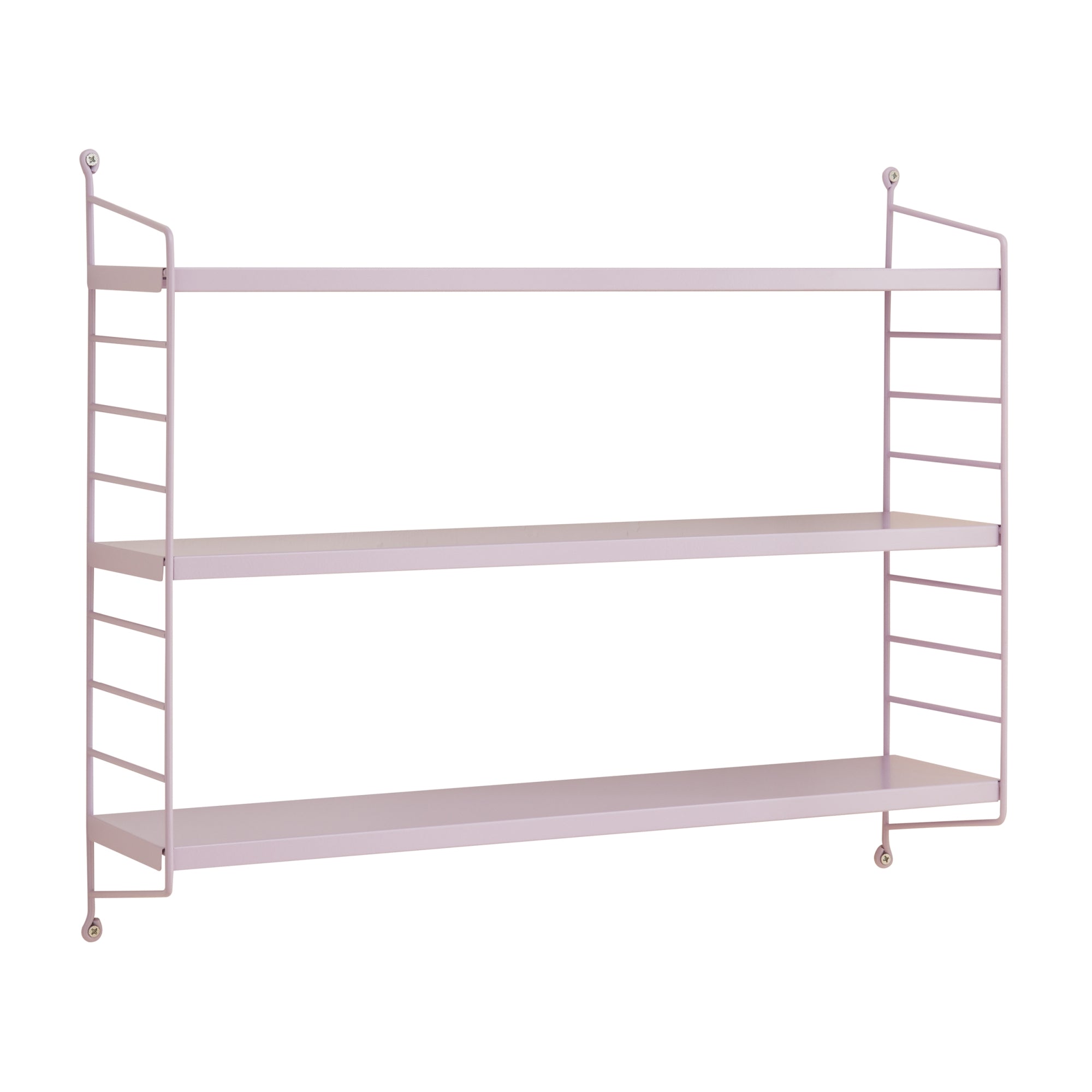 Set di 3 Scaffali da Parete Strängnäs a 3 Ripiani Regolabili  50 x 60 x 15 cm Acciaio Lilla [en.casa]