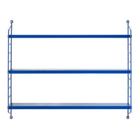 Set di 2 Scaffali da Parete Strängnäs a 3 Ripiani Regolabili  50 x 60 x 15 cm Acciaio Blu [en.casa]