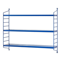 Set di 2 Scaffali da Parete Strängnäs a 3 Ripiani Regolabili  50 x 60 x 15 cm Acciaio Blu [en.casa]