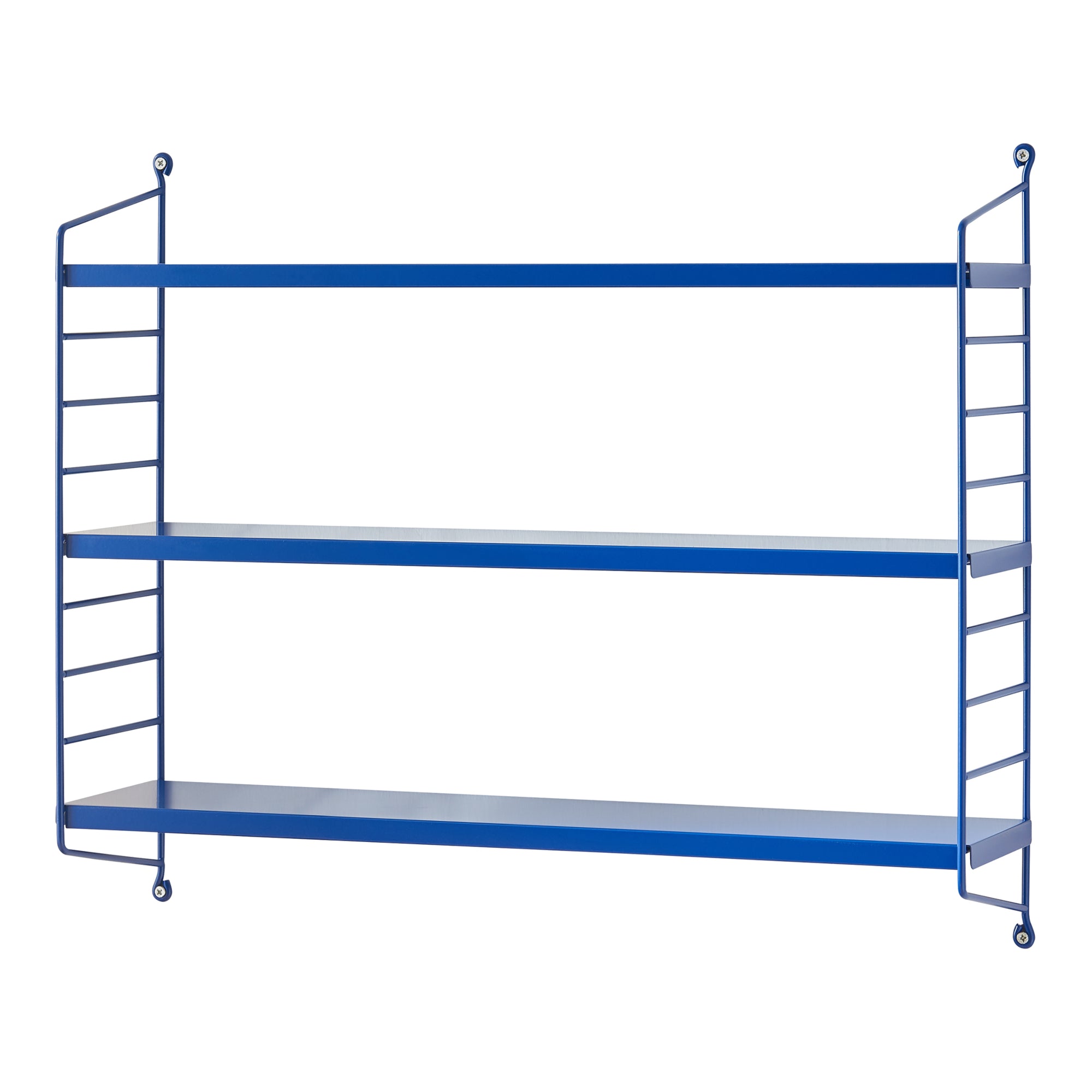 Set di 4 Scaffali da Parete Strängnäs a 3 Ripiani Regolabili  50 x 60 x 15 cm Acciaio Blu [en.casa]