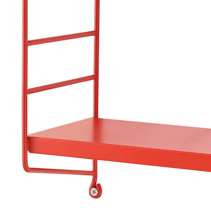 Set di 4 Scaffali da Parete Strängnäs a 3 Ripiani Regolabili  50 x 60 x 15 cm Acciaio Rosso [en.casa]