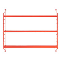 Set di 2 Scaffali da Parete Strängnäs a 3 Ripiani Regolabili  50 x 60 x 15 cm Acciaio Rosso [en.casa]
