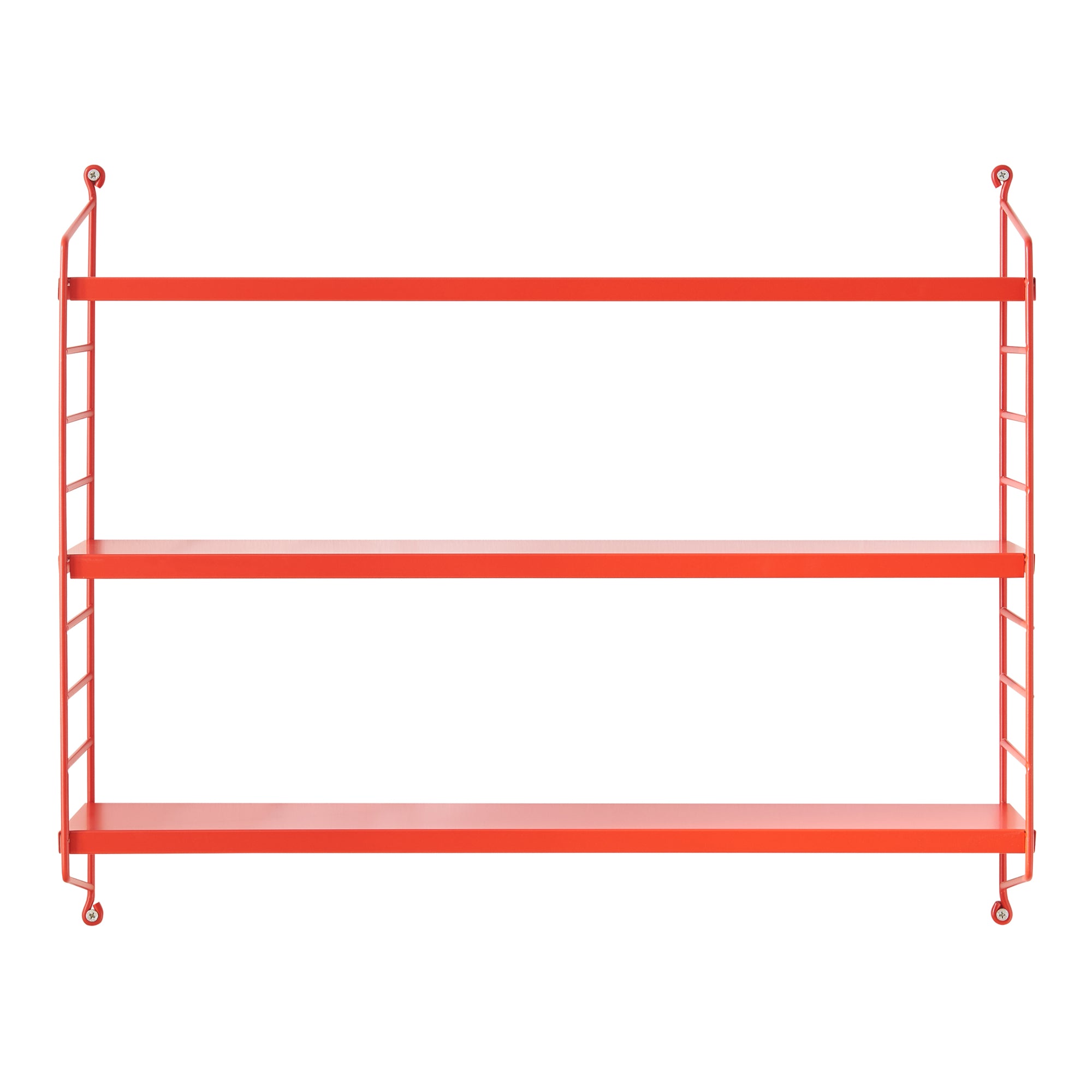 Set di 3 Scaffali da Parete Strängnäs a 3 Ripiani Regolabili  50 x 60 x 15 cm Acciaio Rosso [en.casa]