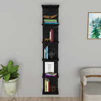 Mensola da Parete Surahammar Libreria Scaffale a Muro con 6 Ripiani - Effetto Marmo Nero [en.casa]