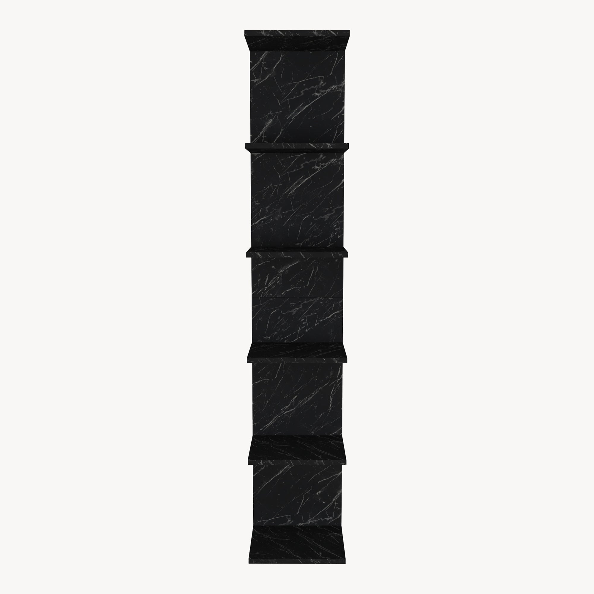 Mensola da Parete Surahammar Libreria Scaffale a Muro con 6 Ripiani - Effetto Marmo Nero [en.casa]