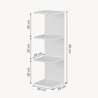 Mensola da Parete Surahammar Libreria Scaffale a Muro con 4 Ripiani - Bianco [en.casa]