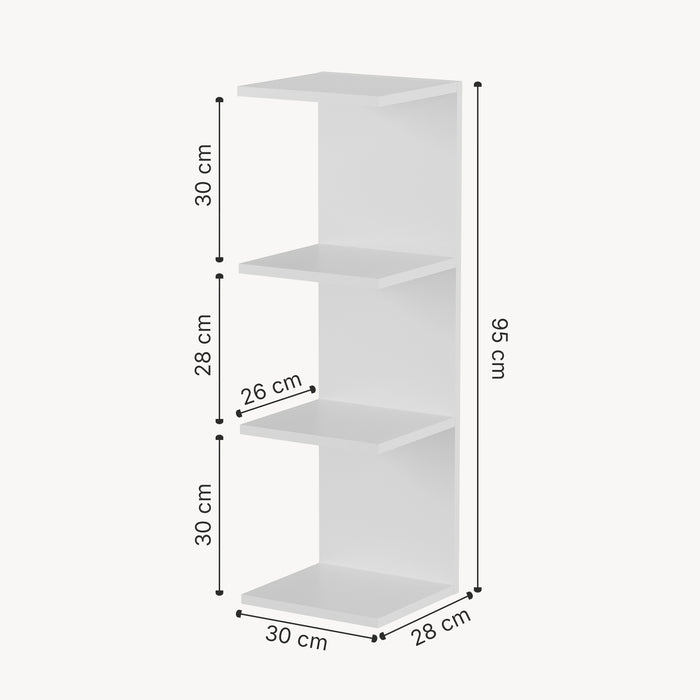 Mensola da Parete Surahammar Libreria Scaffale a Muro con 4 Ripiani - Bianco [en.casa]