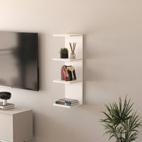 Mensola da Parete Surahammar Libreria Scaffale a Muro con 4 Ripiani - Bianco [en.casa]